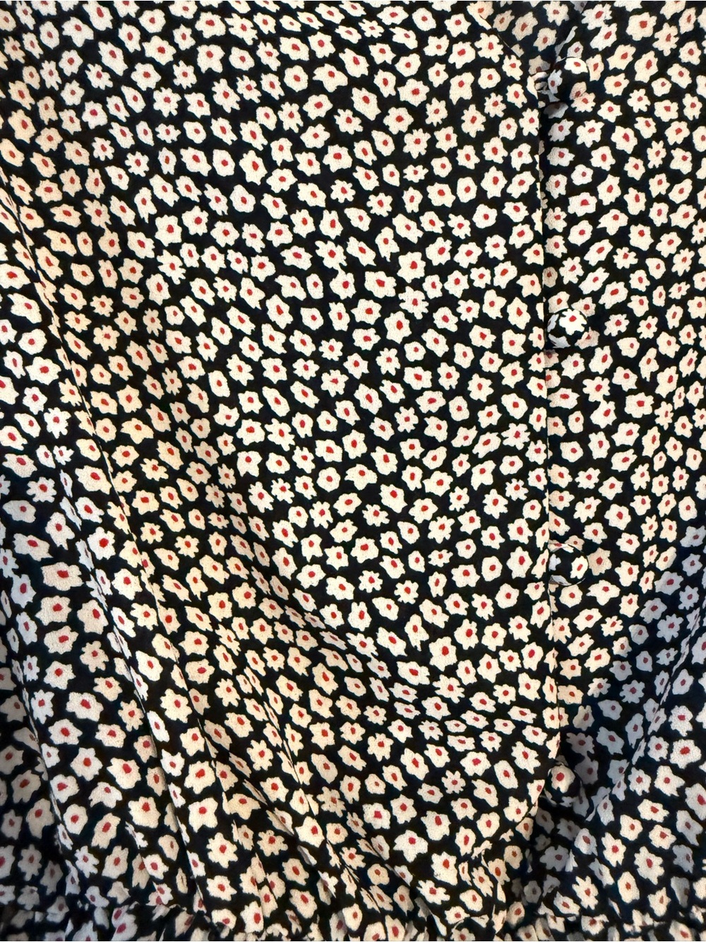 Sienna Sky Black and White Floral with peplum waist Long-Sleeve Top - Picture 5 of 5